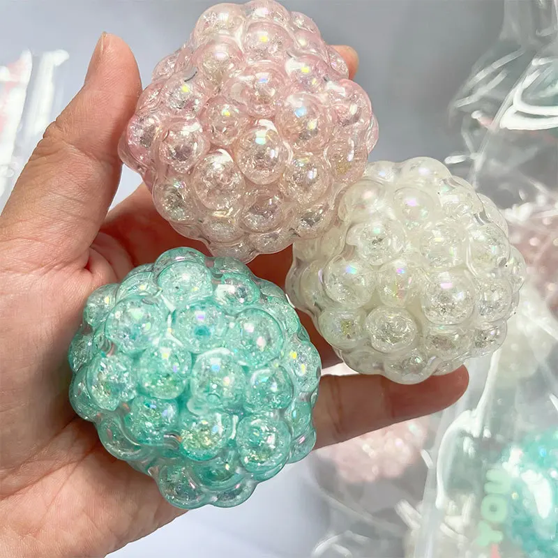 Creative Cute Noisy Ball Pinch Squeeze Toys Funny Stress Relief Toys Shapeable Pearl Handmade Ball Noisy Ball Children's Gifts