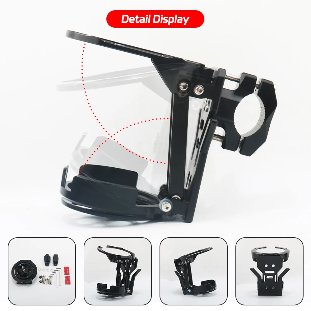 Motorcycle Folding Turntable Cup Holder CNC Storable Handlebar Cup-Bracket For F900GS/R/XR R1200GS/ADV R1250GS/ADV R1300GS/ADV