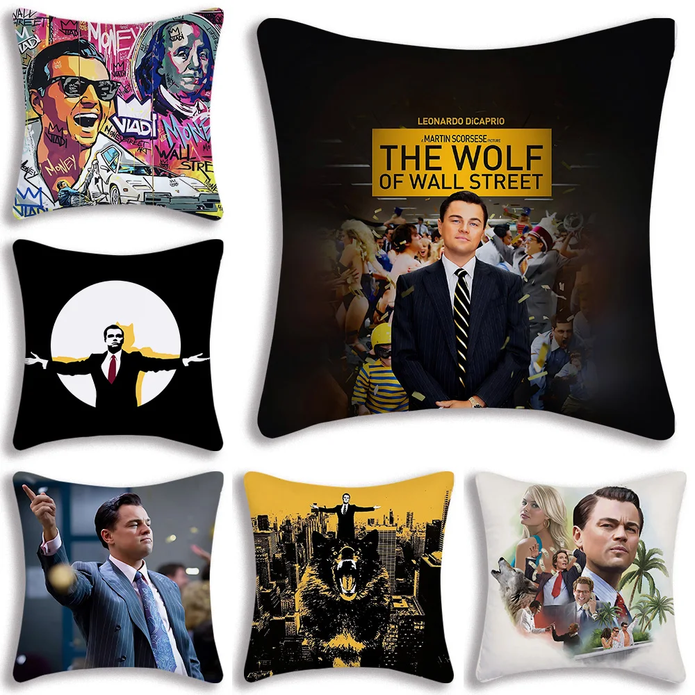 

Movie The Wolf of Wall Street Pillow Covers Cartoon Sofa Decorative Home Double-sided Printing Short Plush Cute Cushion Cover