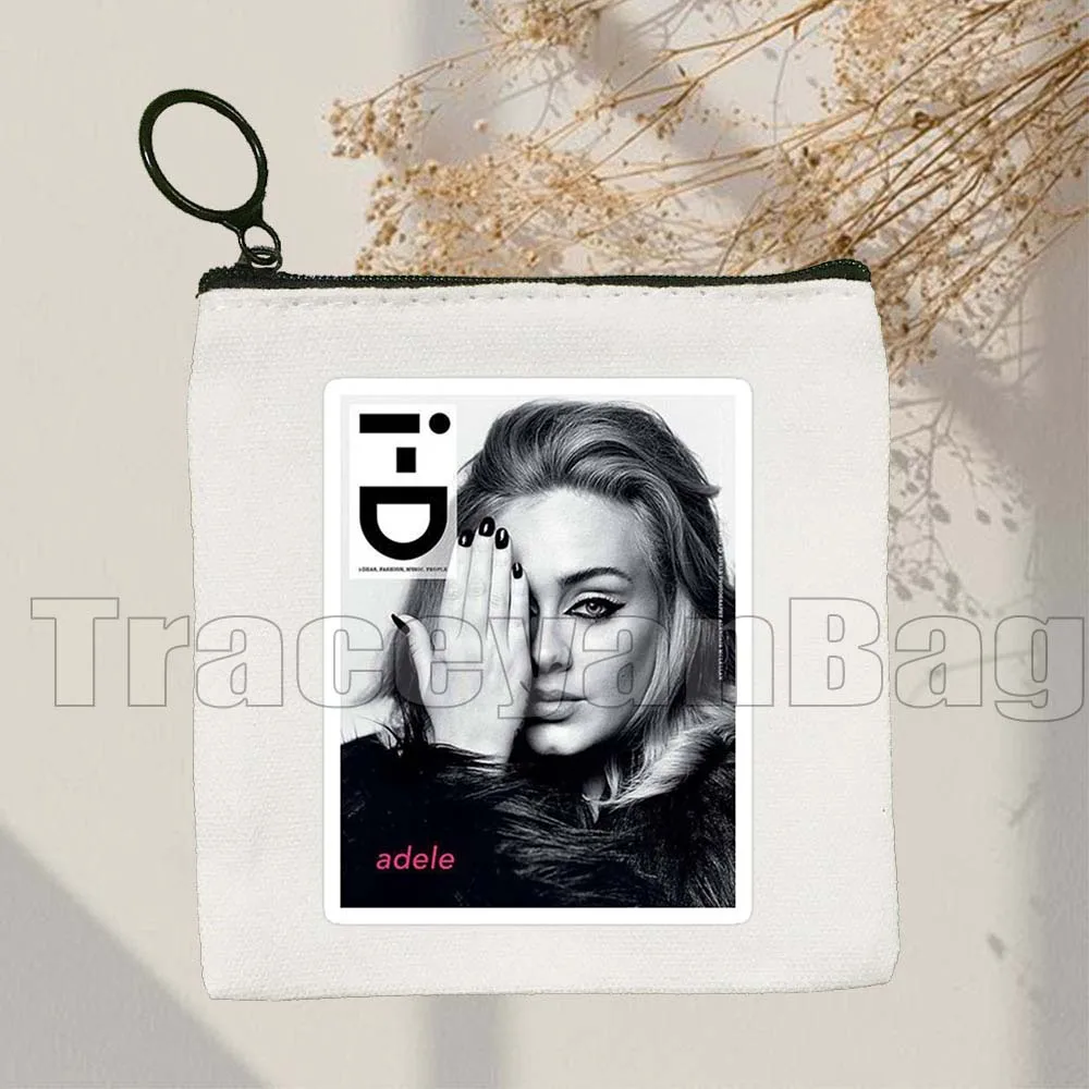 مرحبا انها لي الحب أديل الموسيقى المغني المشارك مروحة الهدايا قماش محفظة نسائية للعملات المعدنية حقيبة قماش قنب مربع مفتاح تخزين حافظة للبطاقات حقيبة المحفظة الحقيبة