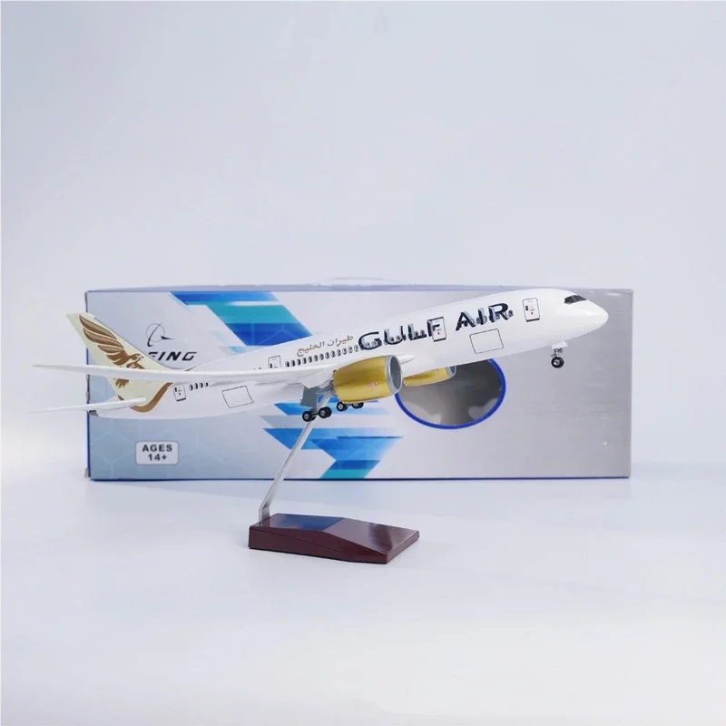 

47cm Airplane Model Toy B787 Gulf Airways 1/130 Scale Aircraft Assembly Resin Plane Diecast Crafts Aviation Enthusiast Toy Gifts