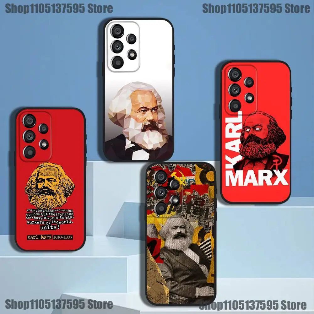 

Karl Marx Phone Case For Samsung Galaxy A73,31,32,72,41,53,52,71,22,5G,Note,J7,8,9 Soft Black Cover