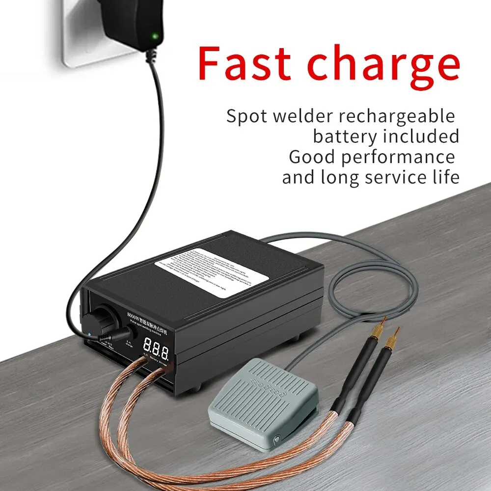 Saldatrice a punti ad alta potenza da 8000W saldatrici portatili regolabili a corrente portatile per pedale utensile manuale a batteria