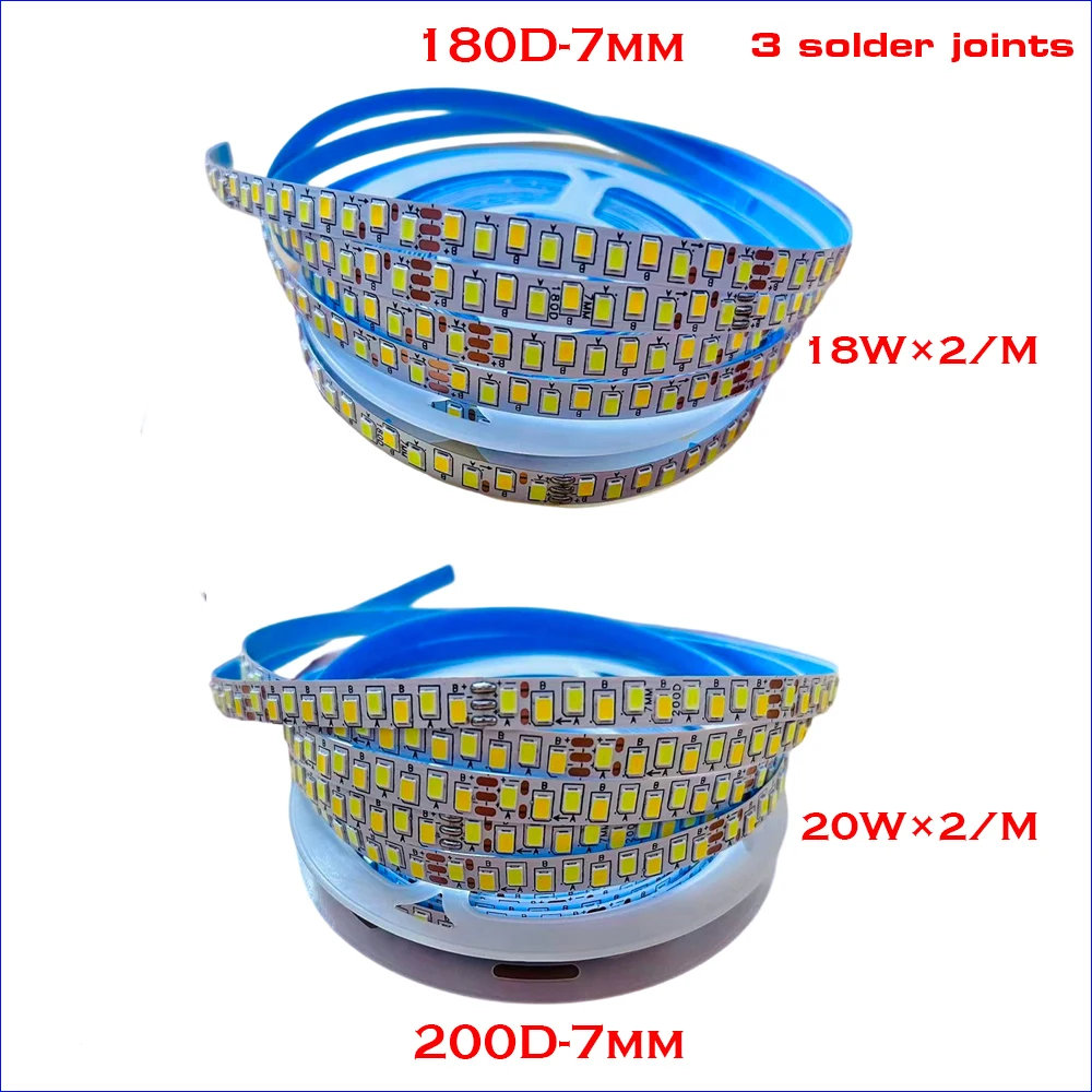 3 Solder Joints 5Meters 180D and 200D 7mm Width SANAN Chip Highlight Flexible Constant Current LED Strip With 3 Colors 3000K+650