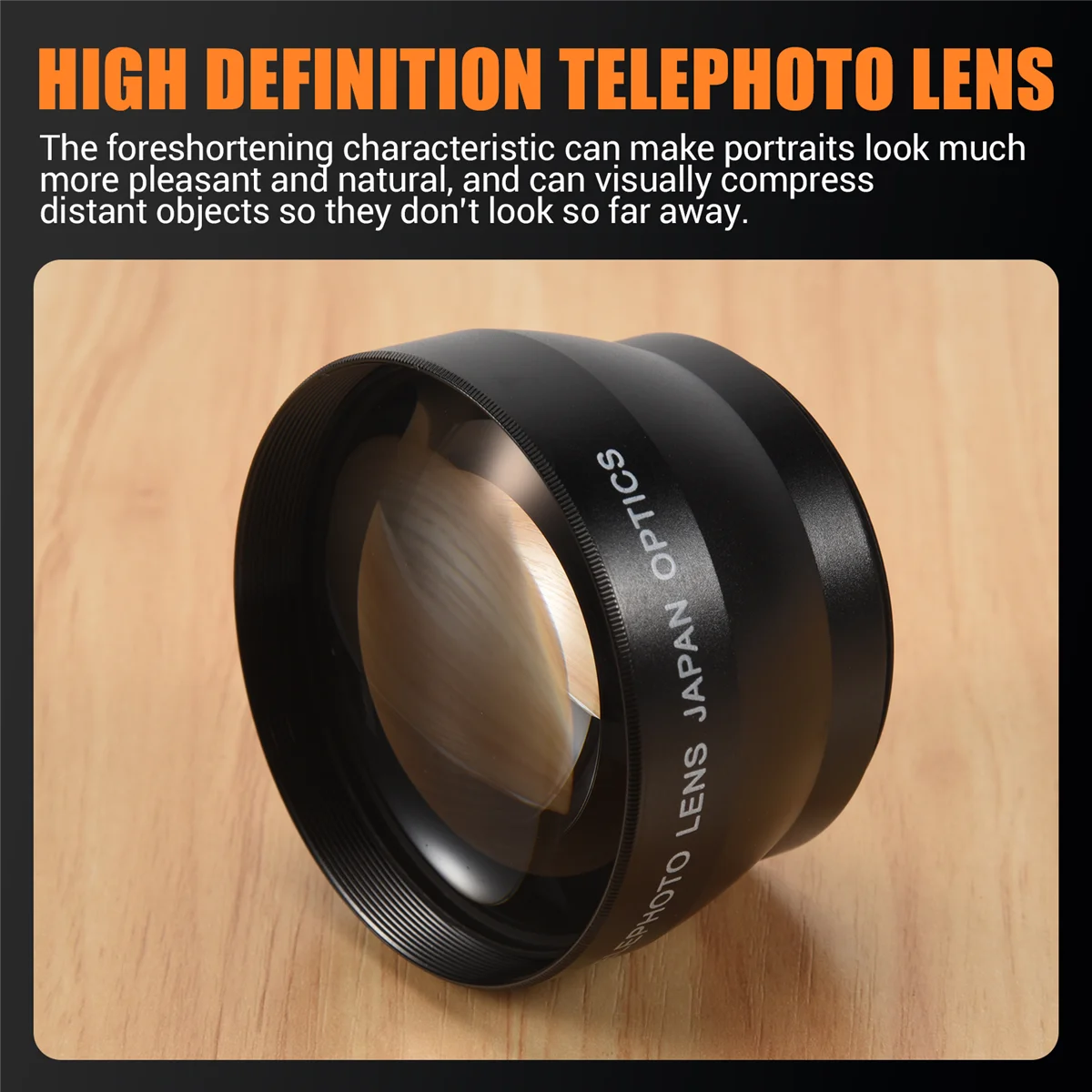 52mm 2X Magnification Telephoto Lens for Nikon AF-S 18-55mm 55-200mm Lens Camera