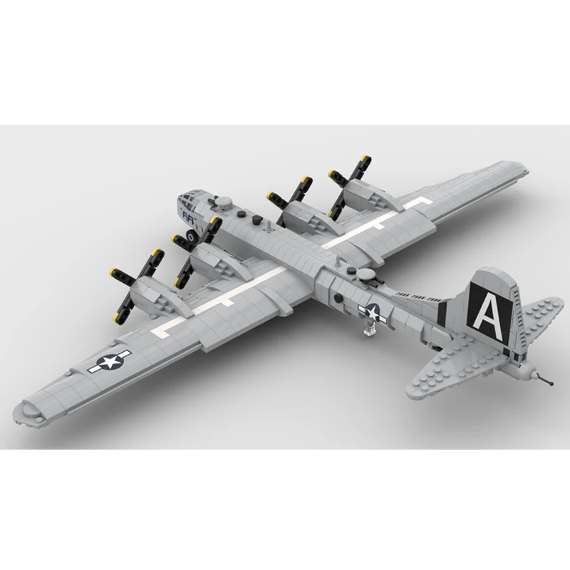 MOC Building Blocks Military 1:72 Scale B-29 Battleship Bricks DIY Assembly Transportation Creative Educational Toy Gift 1095PCS