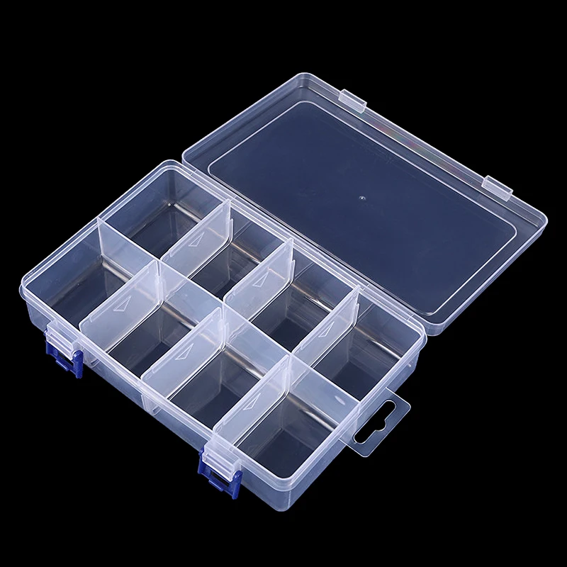 Multifunctional Box Case 20*13.5*4.5cm Large 8 Grids Plastic Storage Box Screw Electronic Component Transparent Organizer Box