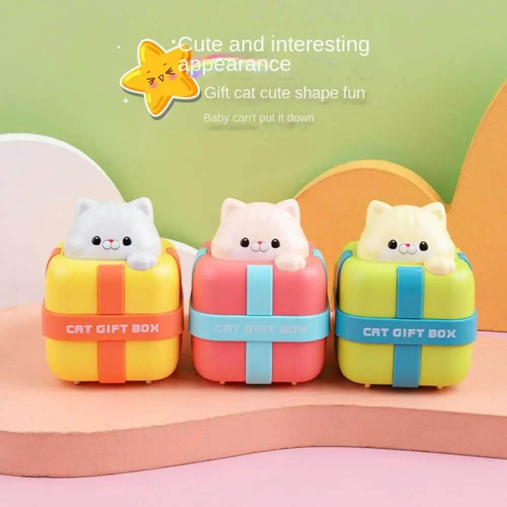 Cartoon Cat Pull Back Vehicle Gift Box Press Toy Mini Inertial Engineering Car Toy Creative Inertia Feedback Vehicle Model Toy