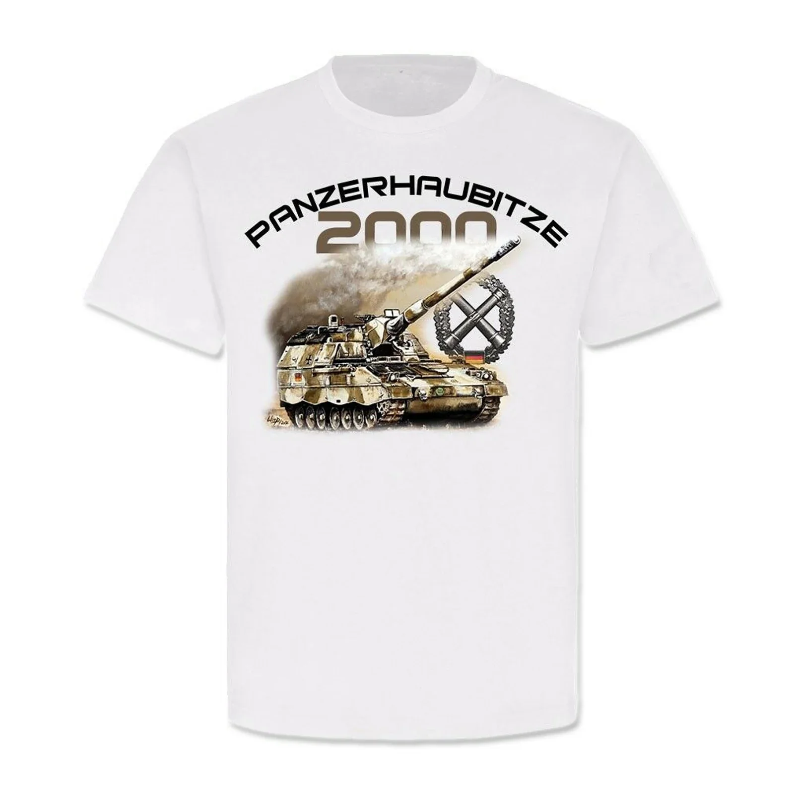 ISAF Artillery Tank PzH 2000 Self-Propelled Howitzer T-Shirt 100% Cotton O-Neck Short Sleeve Summer Casual Mens T-shirt