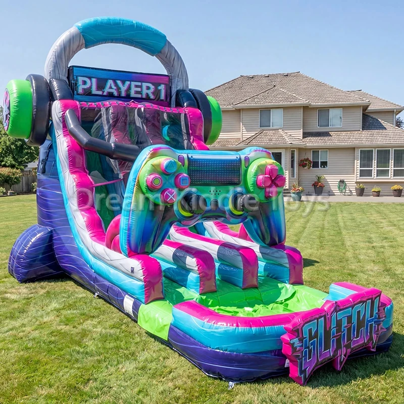 Level up Video Gamer Combo Inflatable Bounce House Slide Commercial Wet Dry Gamer Controller Bouncy Castle Party Jumper image 4
