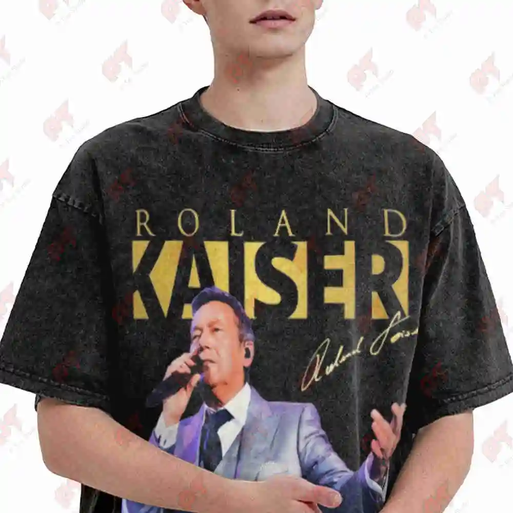 Roland Live Im Sommer 2018 German Schlager Pop Vintage Washed Tee Pure Cotton T-Shirt