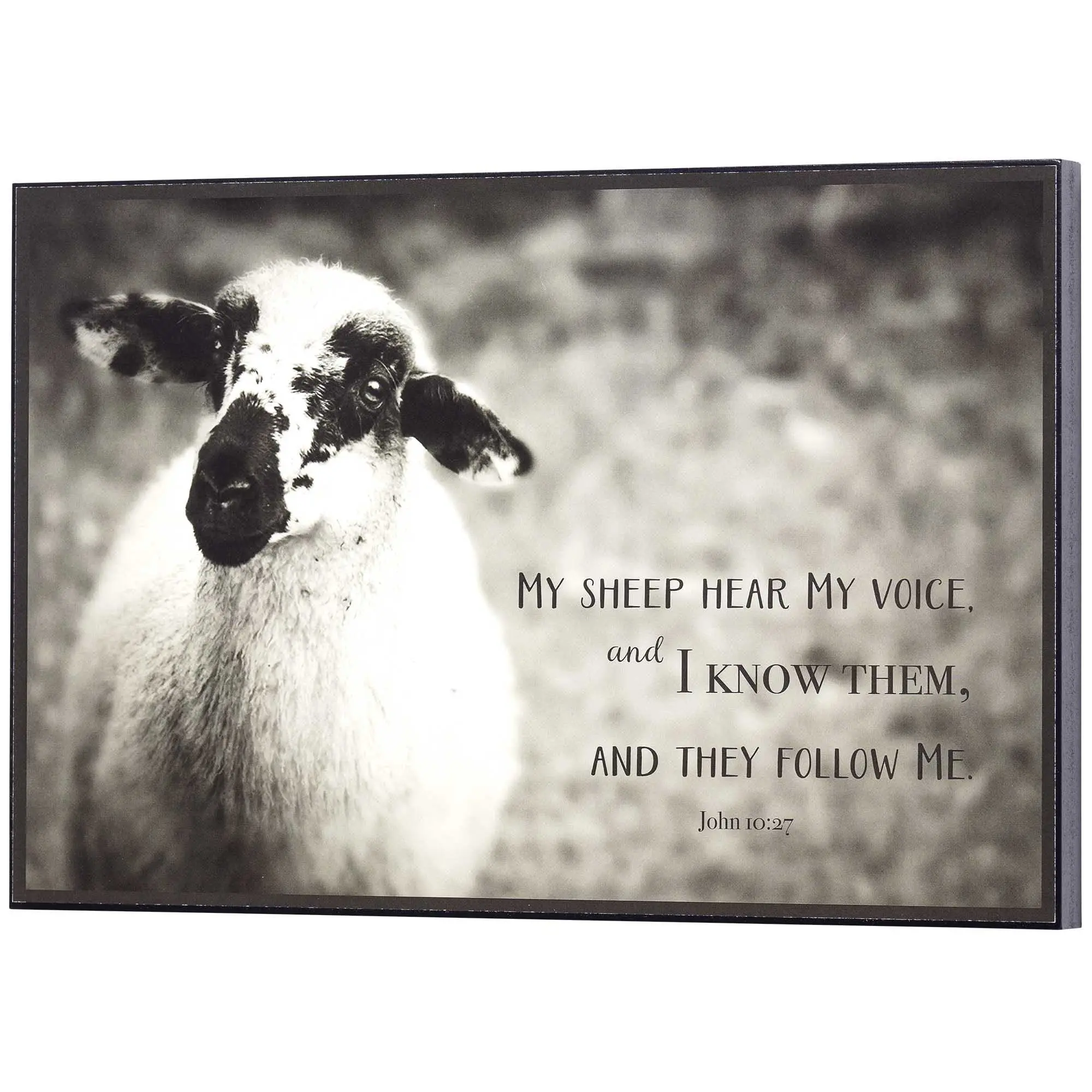 Letrero Decorativo de Pared Dicksons My Sheep Hear My Voice, Gris, 12 x 8, MDF