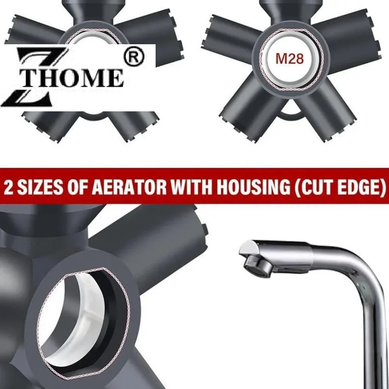 

1Pcs ABS 10 in 1 Faucet Accessory Removal Key, Aerator Dismantling Tool for Threaded Ethereal, Housing Cut, and Round Edges