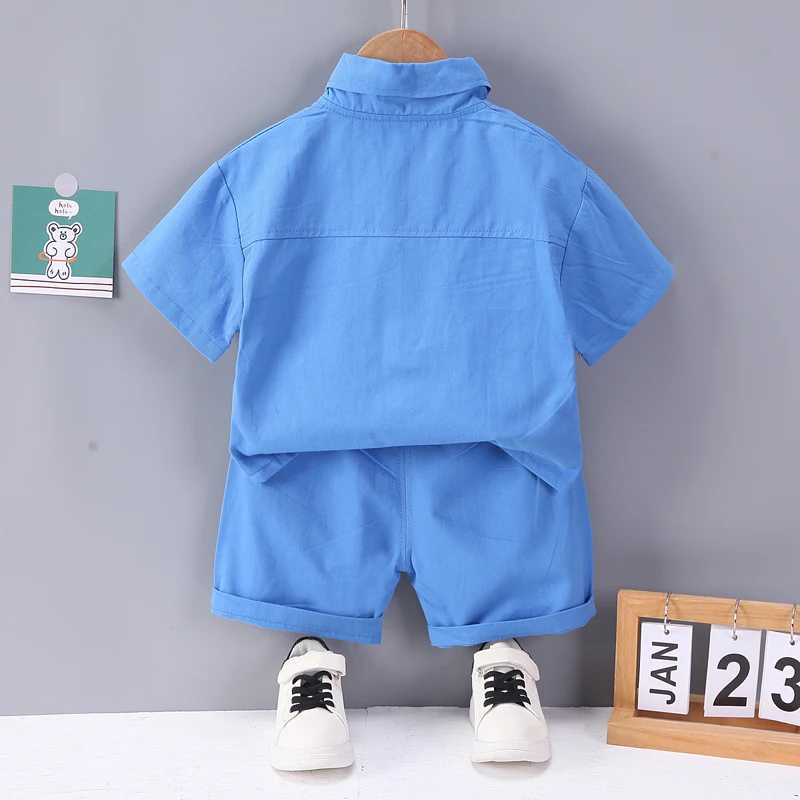 Children Boys Shirt Shorts 2Pcs/Sets New Summer Baby Clothes Suit Infant Outfits Toddler Casual Cotton Costume Kids Tracksuits