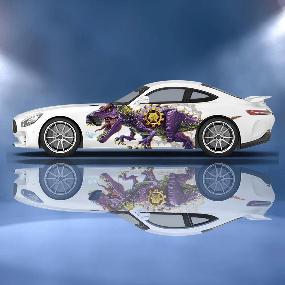 

Mechanical Tyrannosaurus Rex Car Vinyl Wraps Decal Self-adhesive PVC Sticker Suitable for Trucks SUV Decoration Auto Accessories