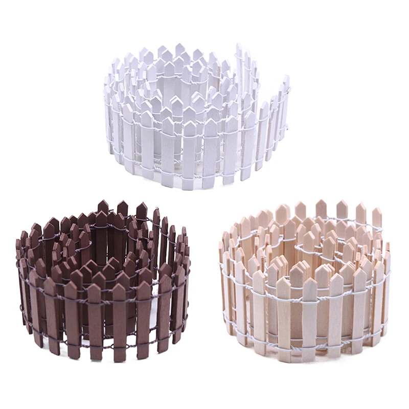 (.) Mini Fence Garden And Bonsai Decoration Fairy Tale Garden Fence Wooden Decoration DIY Handicraft Project Mini Picket Fence