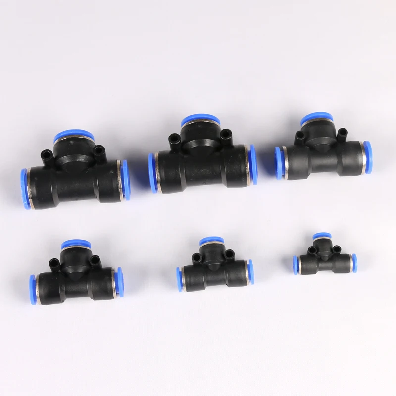 PE/PEG Tee Air Hose Tube Pneumatic Fitting Quick Connector Plastic Connector High Pressure Tube Push In Hose Couping 4mm 6mm 8mm