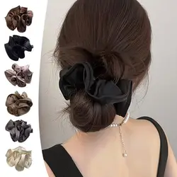 Ponytail Holder Satin Hair Tie Elegant Large Intestine High Hair Scrunchies Hair Accessories Durability Hair Elasticit Z2T7