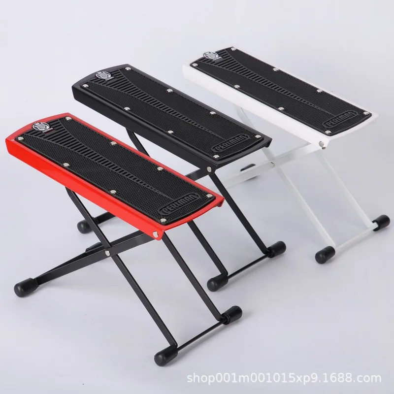 Foldable Non-Slip Rubber Guitar Footstool Stand Guitar Foot Rest 6 Position Adjustable Metal Stand Classical Guitar Accessories