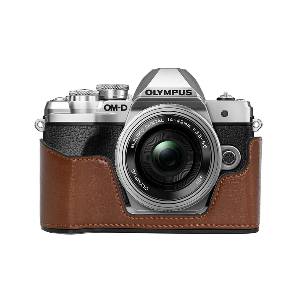EM10M3 PU Base Bag Half Cover Case Shell for Olympus OMD EM10 Mark III Camera