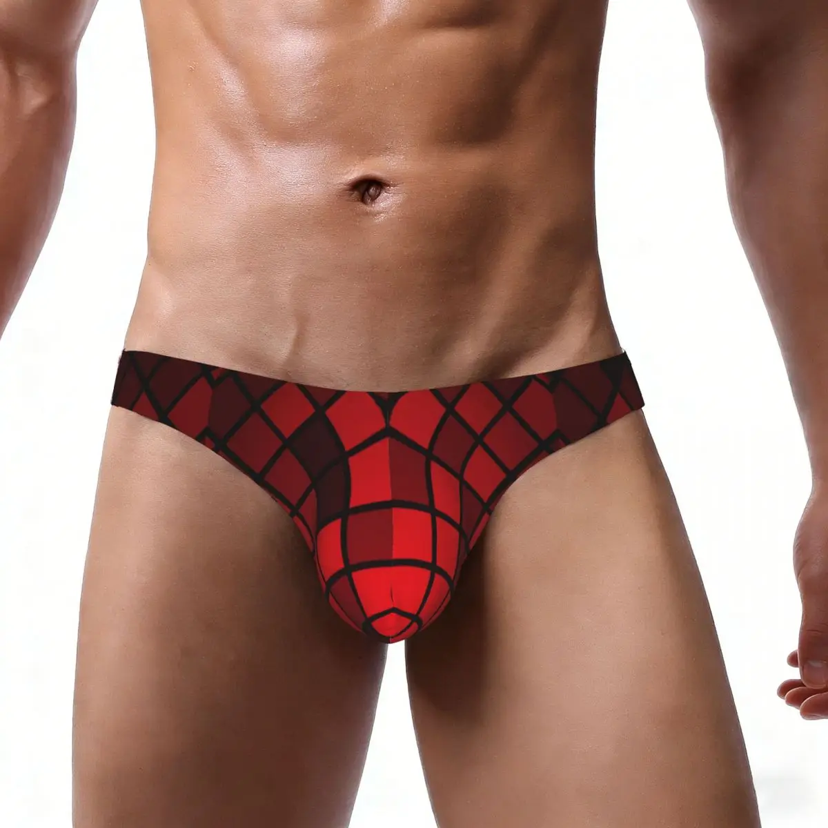Men's Briefs Sexy Underpants Red Geometric Bikini Underwear Men Panties