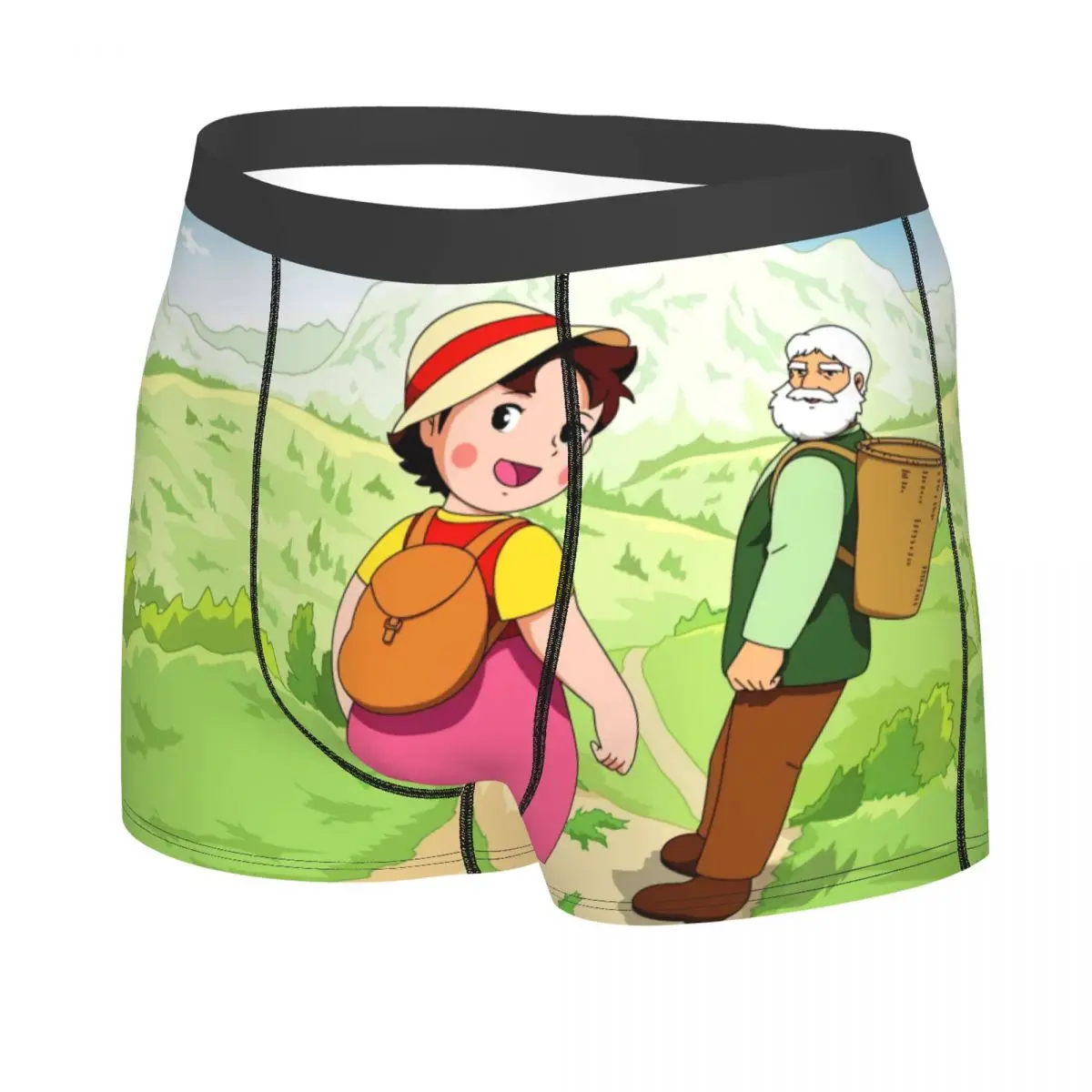 Custom Anime Heidi Girl Of The Alps Underwear Men Sexy Print Customized Heidi Peter Grandpa Boxer Shorts Panties