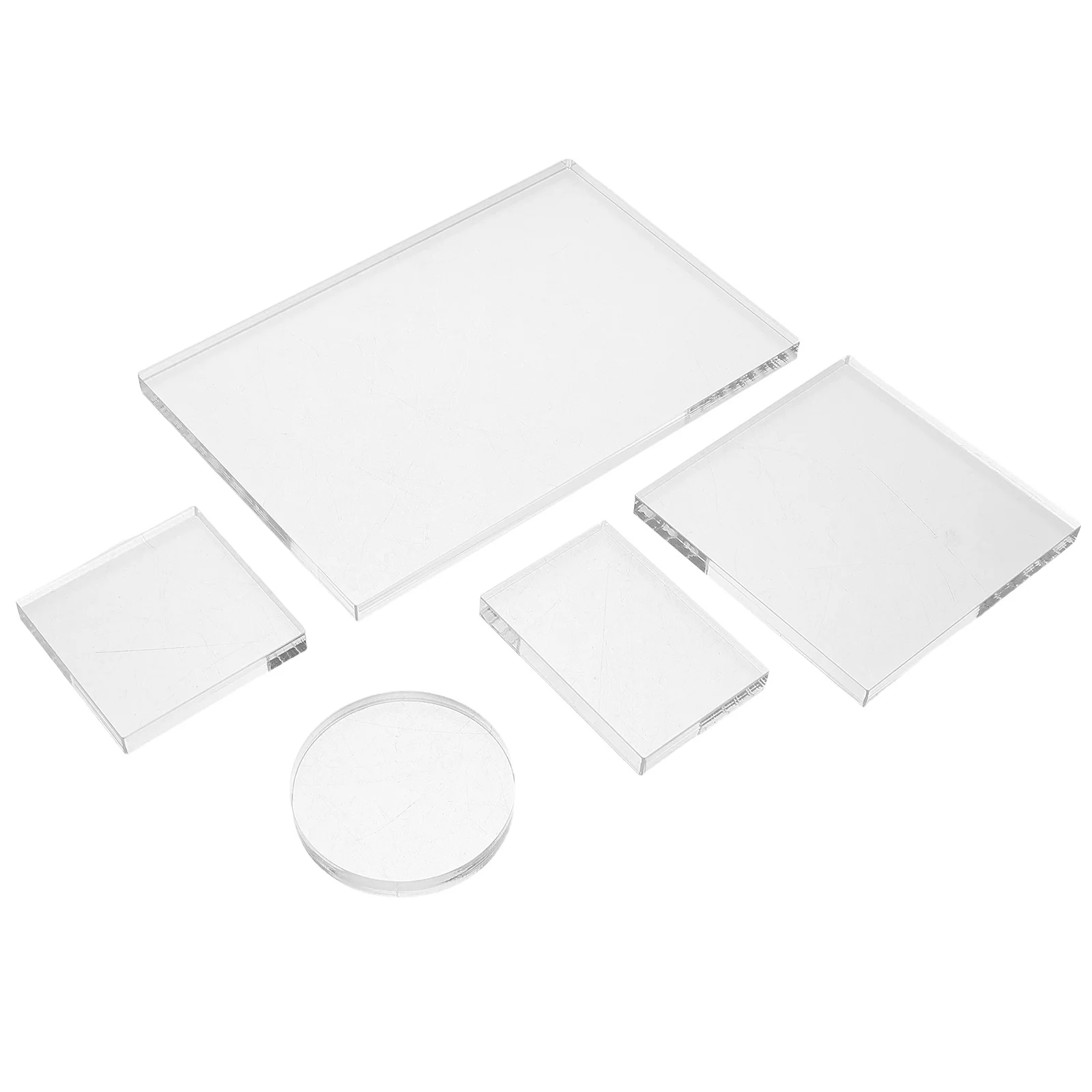 

5Pcs Acrylic Stamp Blocks Transparent Clear Rubber Stamper Block for Scrapbooking Card Making DIY Journaling Craft Tools