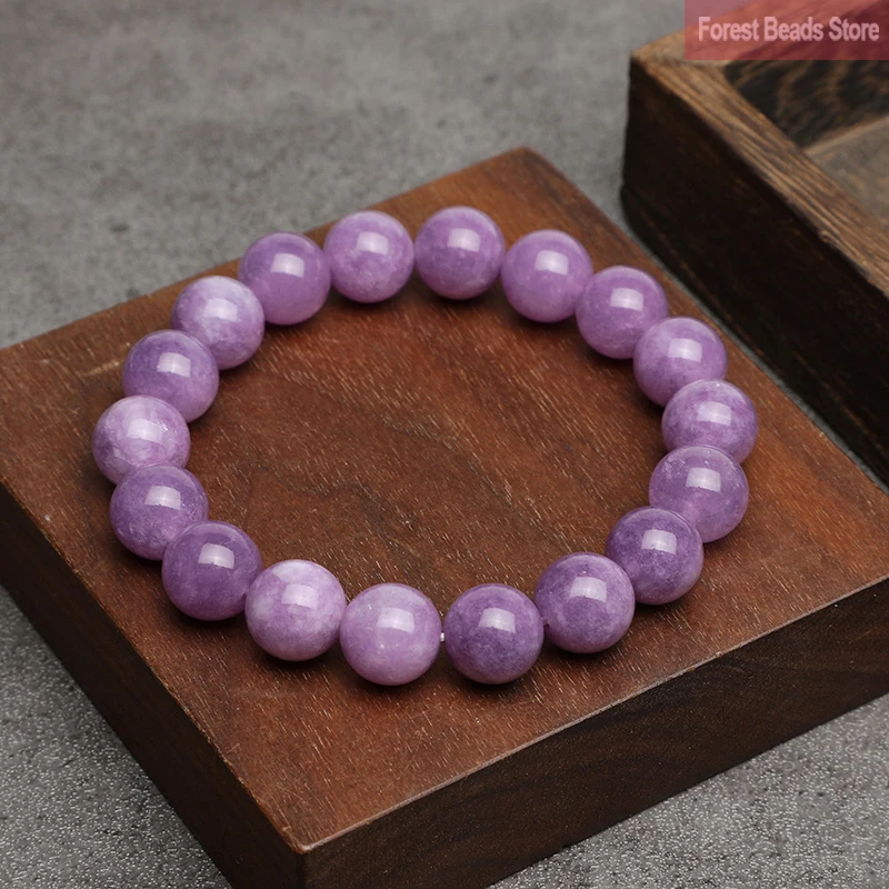 Fashion Natural Light Purple Chalcedony Bracelet High Quality Round Stone Beads Handmade Bracelets For Men Women Jewelry Pulsera