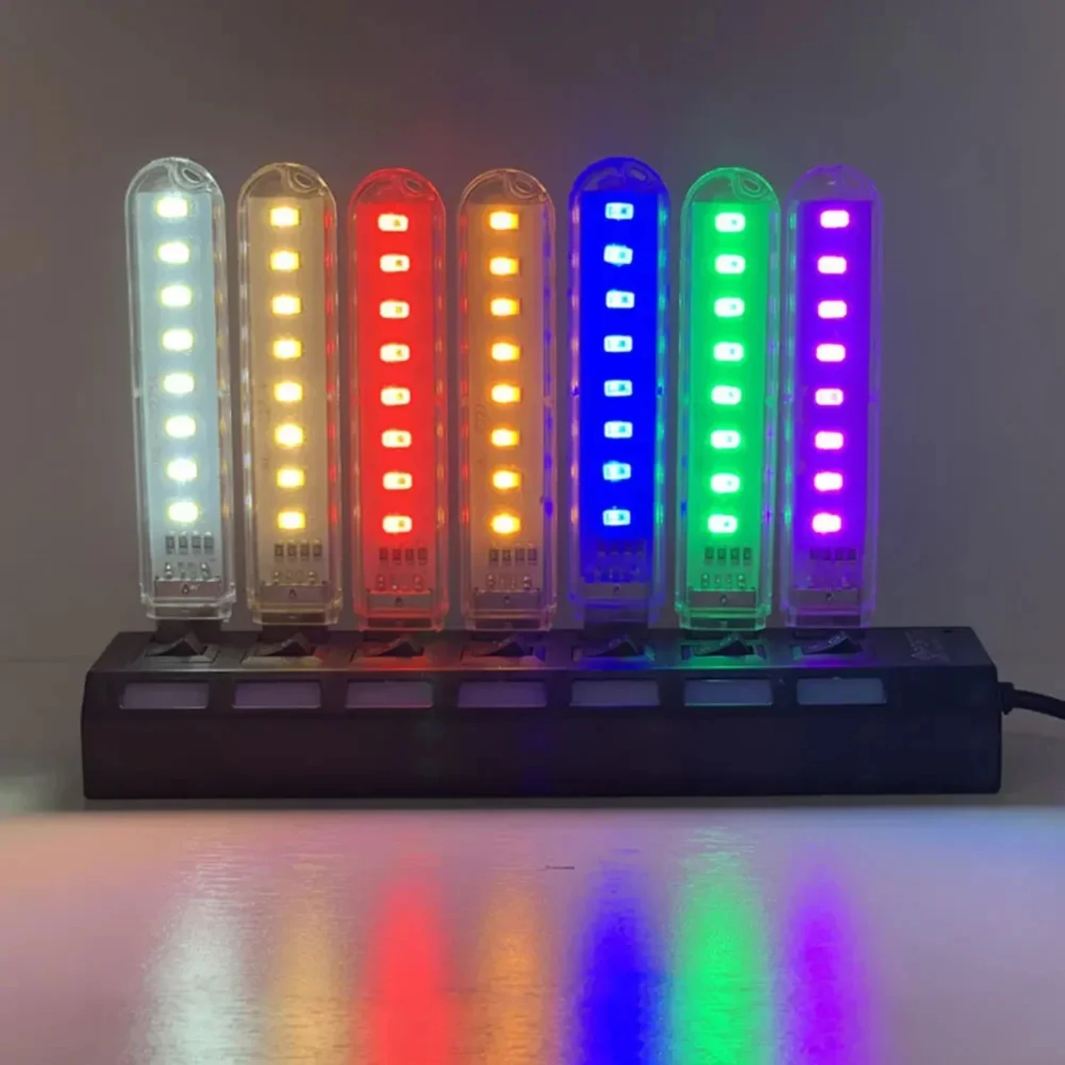 Enhance your bedroom decor with this convenient LED night light featuring a vibrant European plug option and 8 colorful LEDs (re