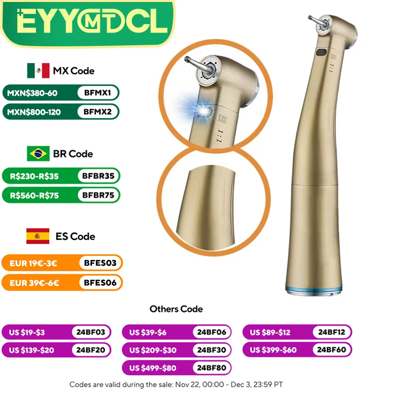 

Dental 1:1 Contra Angle Fiber Optic Low Speed Handpiece Denspay Push Button Inner Water Spray Handpiece Dentist Instrument