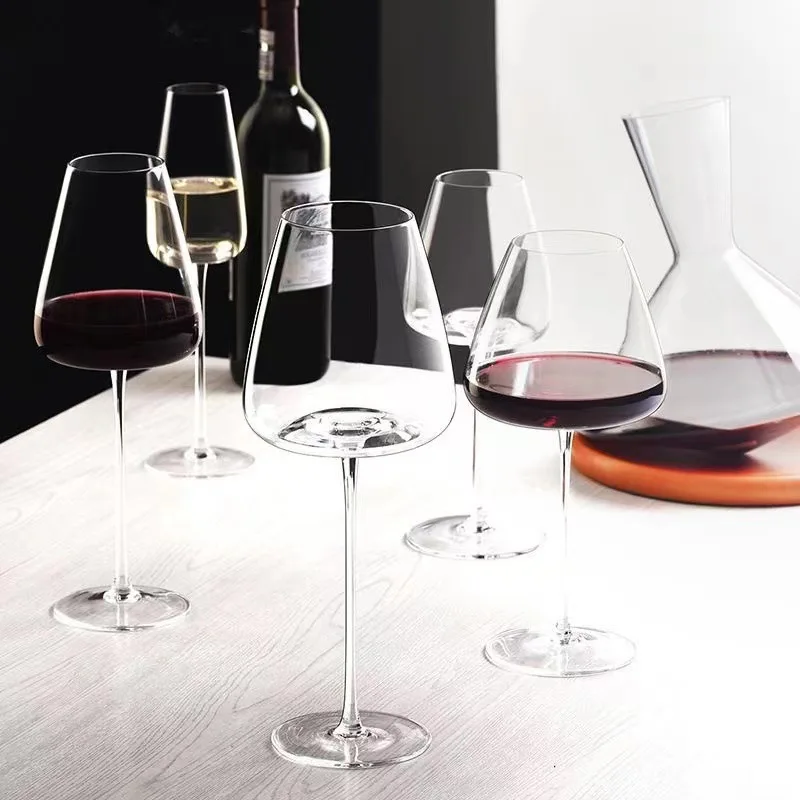 Light luxury simple style transparent burgundy red wine glass home high grade large highball glass