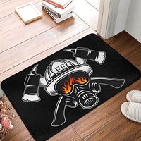 Fireman Fire Rescue Firefighter Bedroom Mat Fire Fighter Logo Doormat Kitchen Carpet Balcony Rug Home Decoration