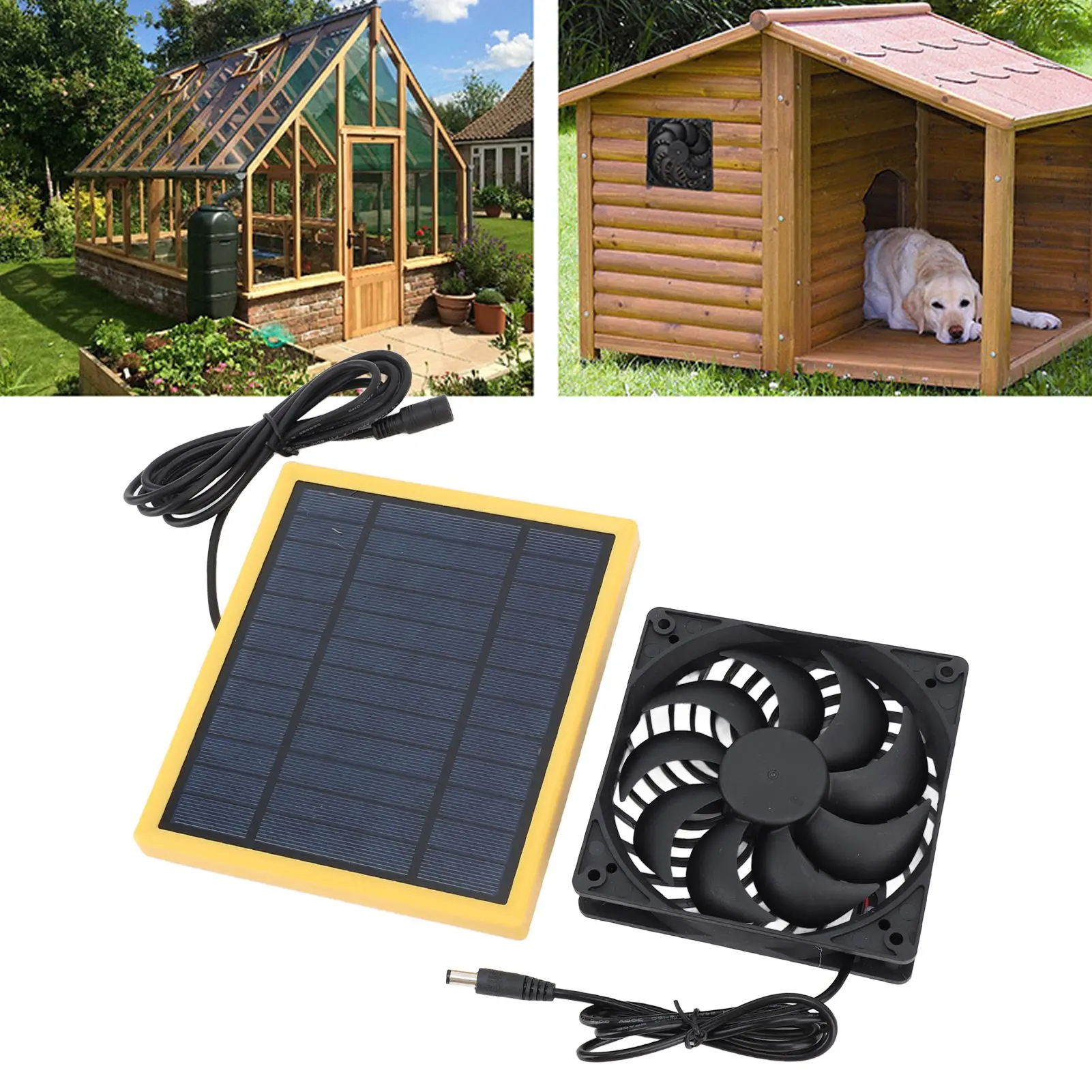 

Solar Panel Fan Kit 20W Waterproof for Outside Small Chicken Coops Greenhouses Sheds Pet Houses Window Exhaust Quiet Operation