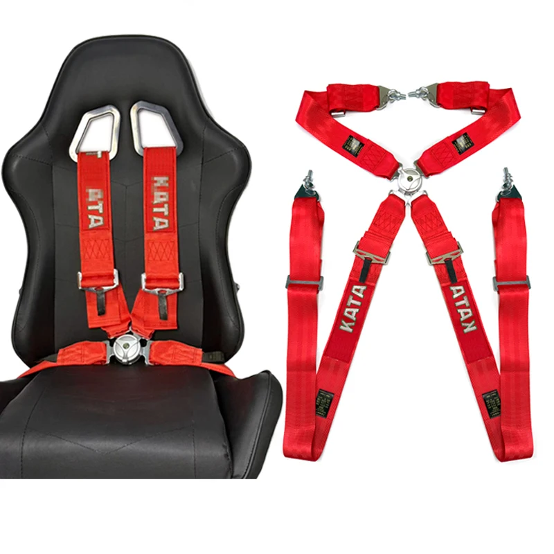 

New racing harness seat belt 3inch 4 point fixing mounting quick release nylon car safety JDM ta ka seat belt strap modify car
