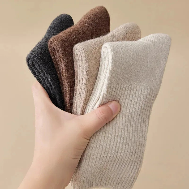 

6 Pairs Women's Wool Slouch Socks Set Thick Thermal Mid-Calf Socks for Girls Fall Winter Warm Socks for Women High Quality