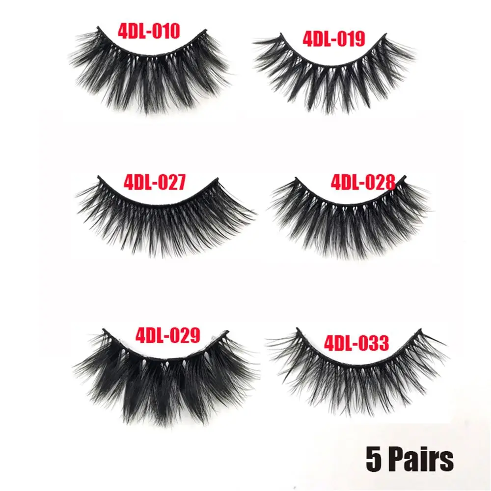 Woman 4D  Faux Mink Hair False Eyelashes Eye Lash Extension Cruelty-free Full Volume Thick Natural Long Wispies Fluffy Handmade