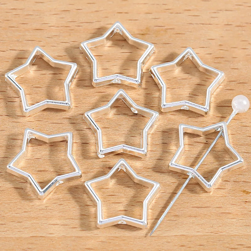 50 stks/partij Metalen Ster Bloem Frames Spacer Kralen Connector Voor DIY Oorbellen Ketting Armband Sieraden Maken Levert Accessoires