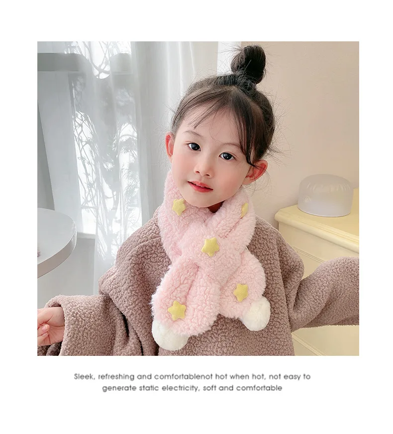 Gift Reborn Doll Scarf Korean Version Autumn Winter Children's Scarf New Baby Cute Cold-Proof Collar Plush Warmth Cute Kids Bib