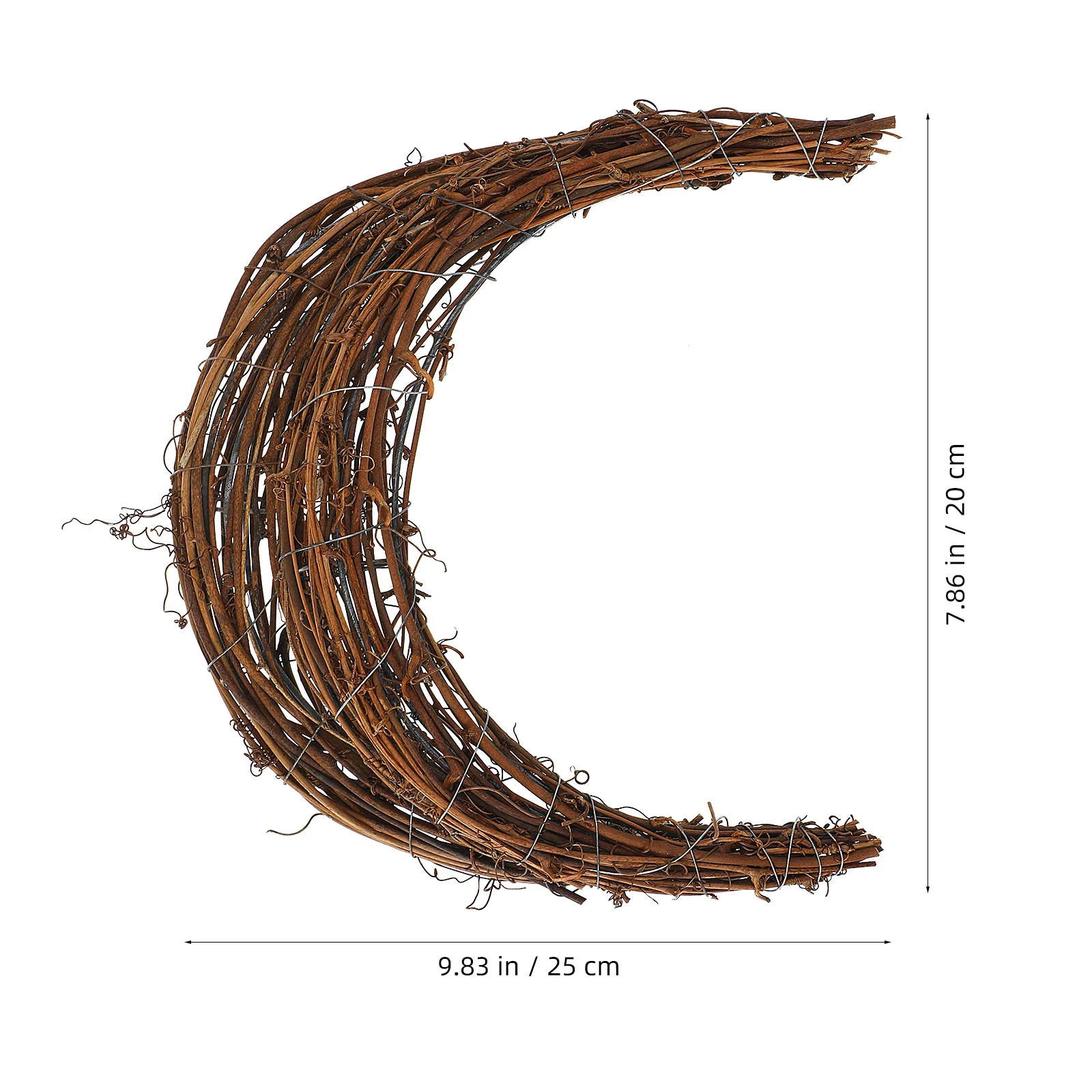 

2Pcs DIY Wreath Rattan Garland Vine for Front Door Wall Xmas Party Decoration Moon Shaped Wreath Rattan DIY Garland Materials,