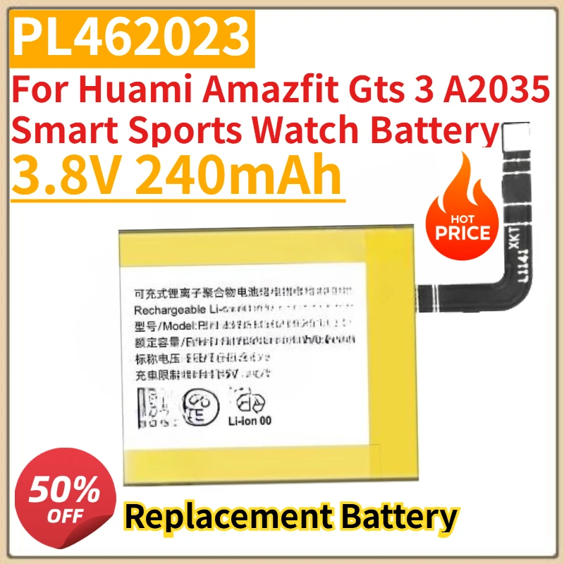 

High Quality New 3.8V 240mAh PL462023 Watch Battery for Huami Amazfit Gts 3 A2035 Smart Sports Watch Battery