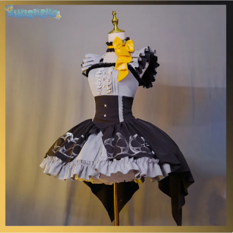 أنيمي لعبة الأزرق الأرشيف تأثيري Iochi ماري النساء هالوين فتاة فستان قلادة قبعة أغطية الرأس الجوارب فستان كامل كرنفال زي