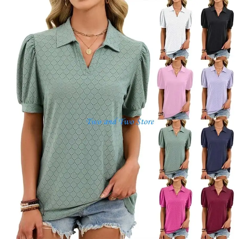 

HX6F Women's Summer Short-Sleeve Basic Casual V-Neck T-Shirt New Fashionable