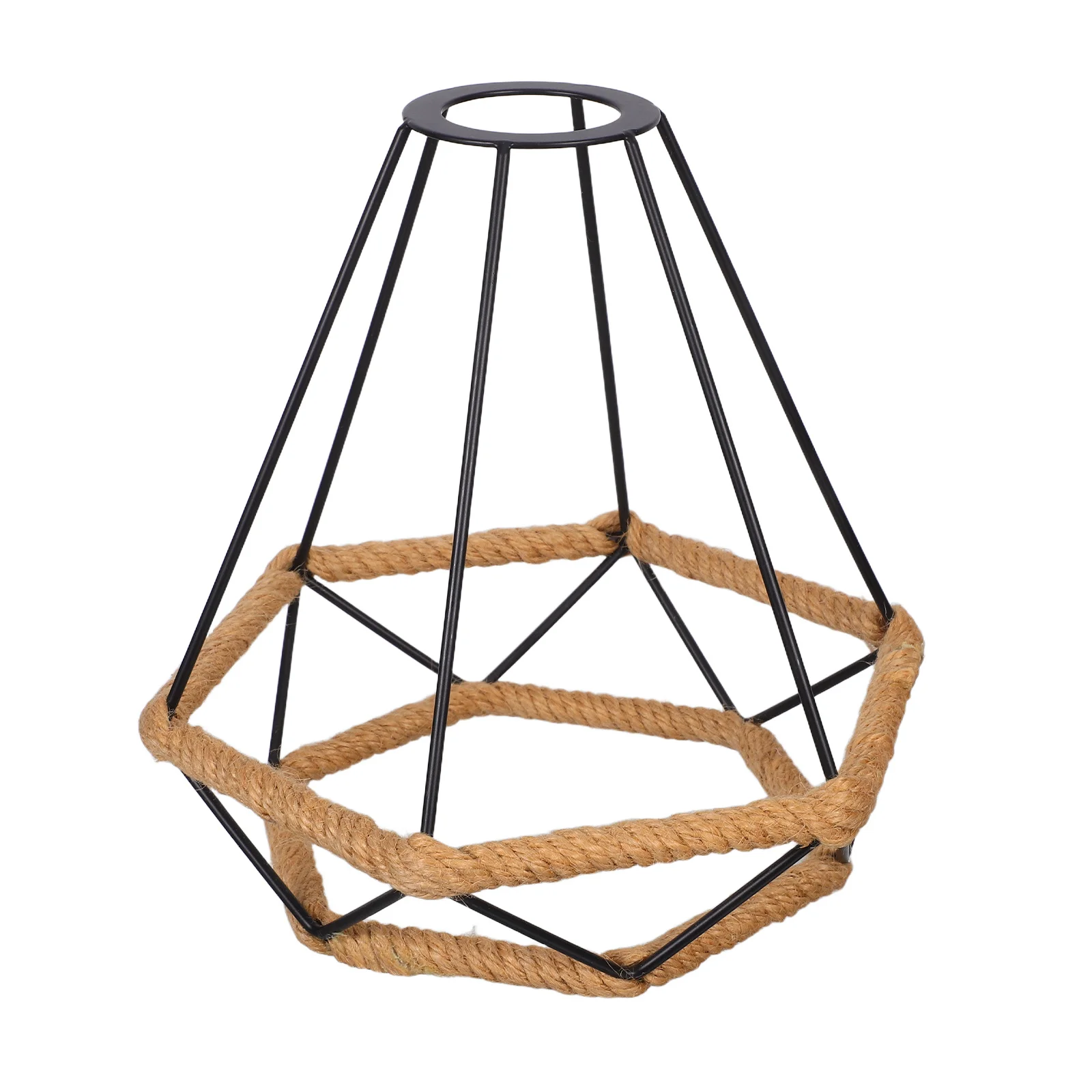 

Iron Pendant Lamp Shade Black Handwoven Rope Design E27 Wrought Iron Ceiling Light For Hallway Bedroom Dining Room Nordic