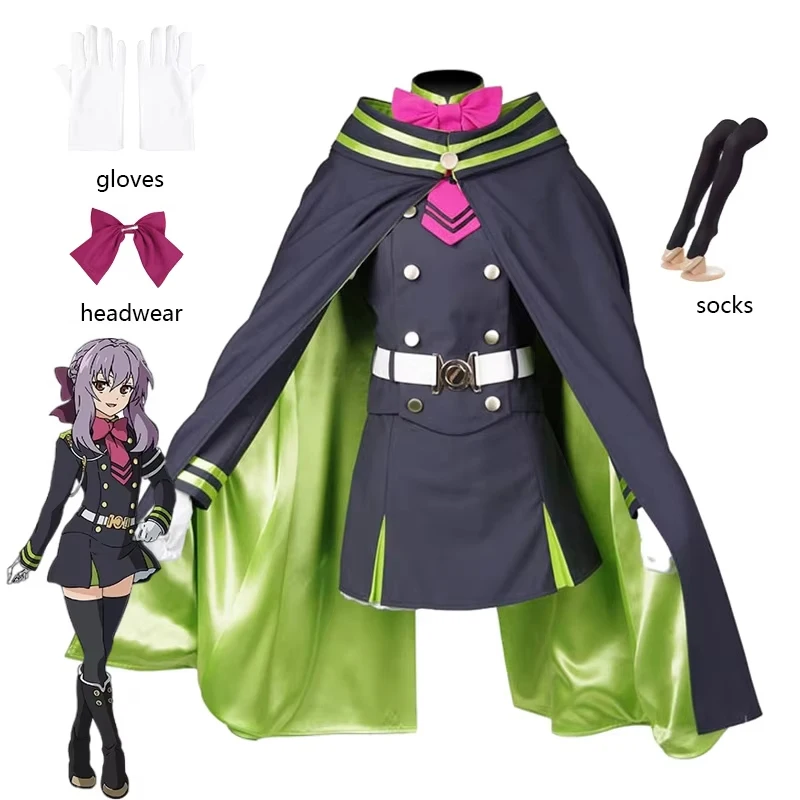Disfraz de Anime Seraph of the End Owari no Serafu Hiiragi Shinoa, uniforme militar, traje de fiesta de Carnaval y Halloween