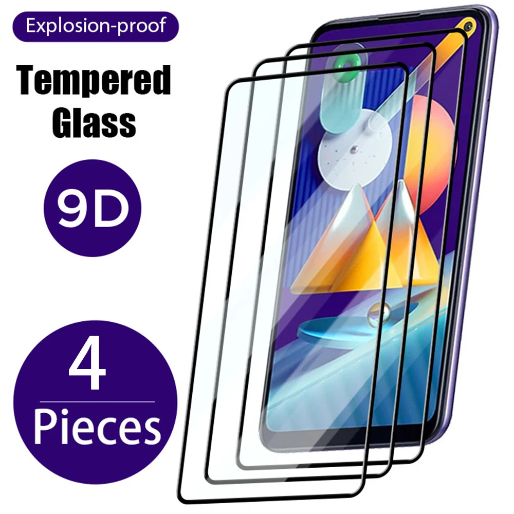 4PCS Full Cover Tempered Glass For Realme 9 10 Pro Plus Screen Protector For Realme 8 8i C30 Protective Glass Film