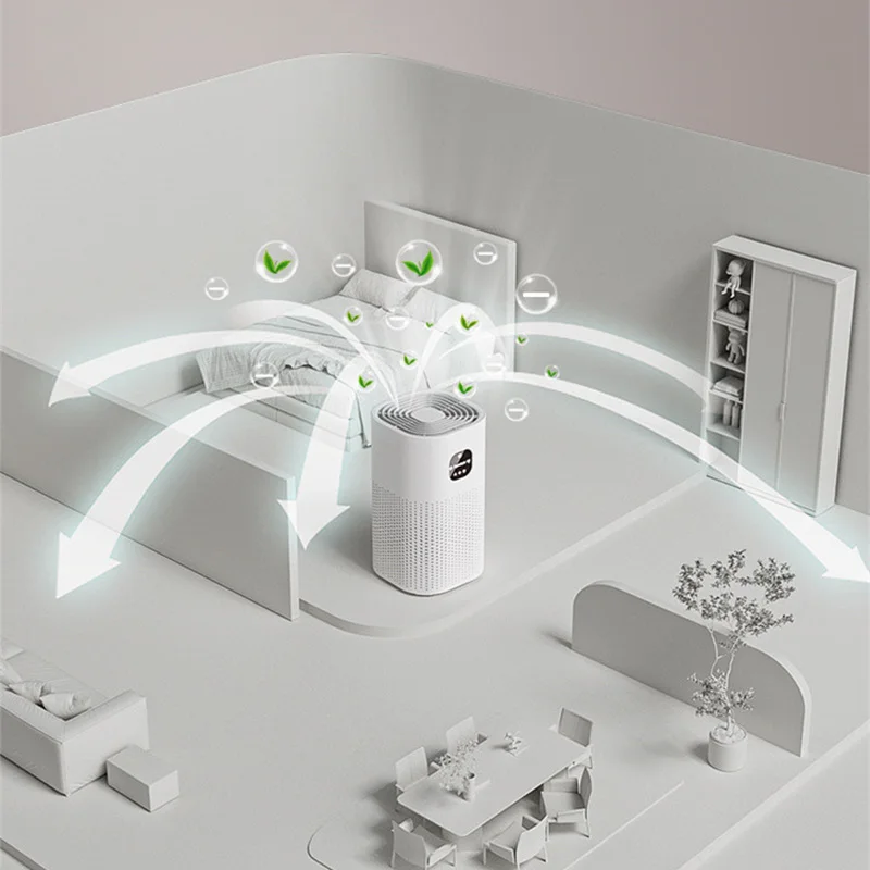Luftreiniger mit Luftbefeuchter-Kombination für Heimallergien und Haustiere, Raucher im Schlafzimmer, echter H13-HEPA-Filter, 2-in-1