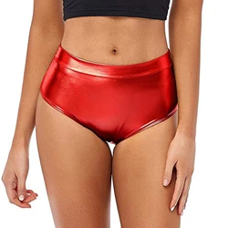 Sexy Rave Dance Costume Women's Metallic Shiny Booty Shorts Skinny Panties Hot Short Pants for Carnival Club Party Bottoms