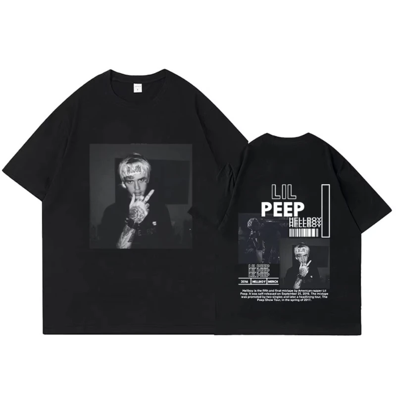 

Rapper Lil Peep T-Shirt Hellboy Crybaby Hip Hop Graphic T shirt Summer Men's Women Clothing Aesthetic Oversized Tee Shirt