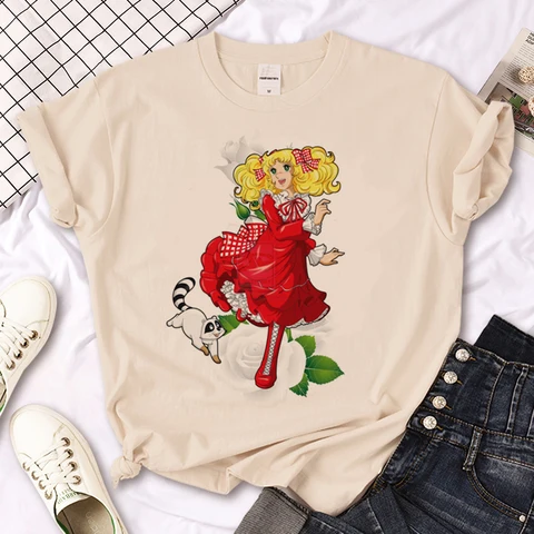Футболки Candy Candy Tee для женщин, футболки Y2K, женская уличная одежда в стиле аниме 2000-х годов топ 6 аниме конфеты конфеты - №6