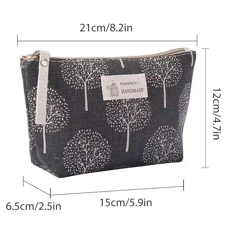 Nimblepack Canvas Makeup Bag Large Capacity Toiletry Bag Fabric Zipper Coin Purse Travel Storage Bag